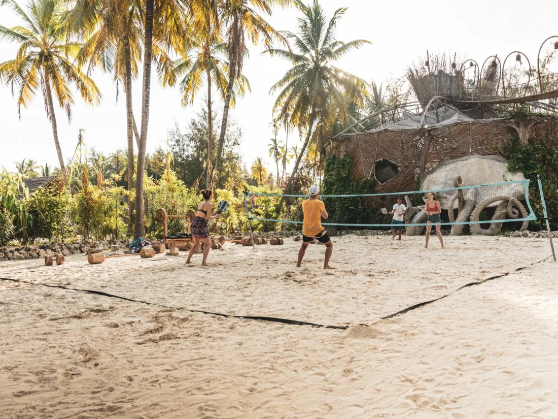 Sports area with beach tennis on the sand
